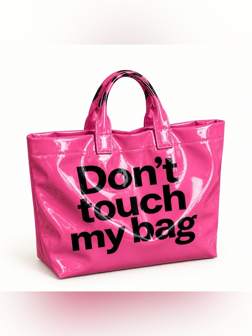 Pink Statement Tote Travel Bag - "Don't Touch My Bag"